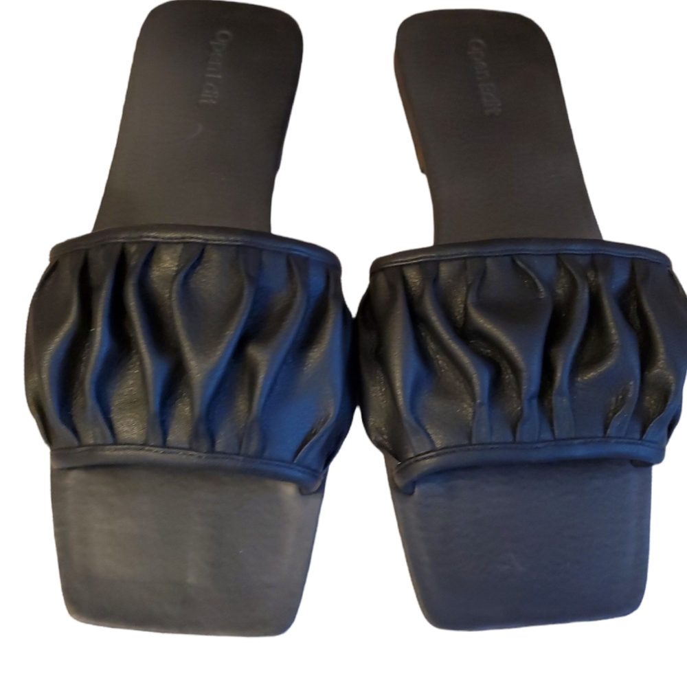 Open Edit Black Slide Sandal
